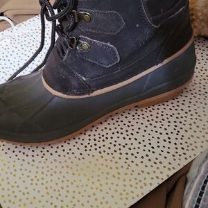 Black and Brown Duck Boots